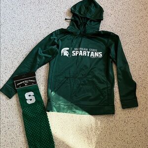 Michigan State Spartans small men’s or women’s Green Hoodie & golf towel